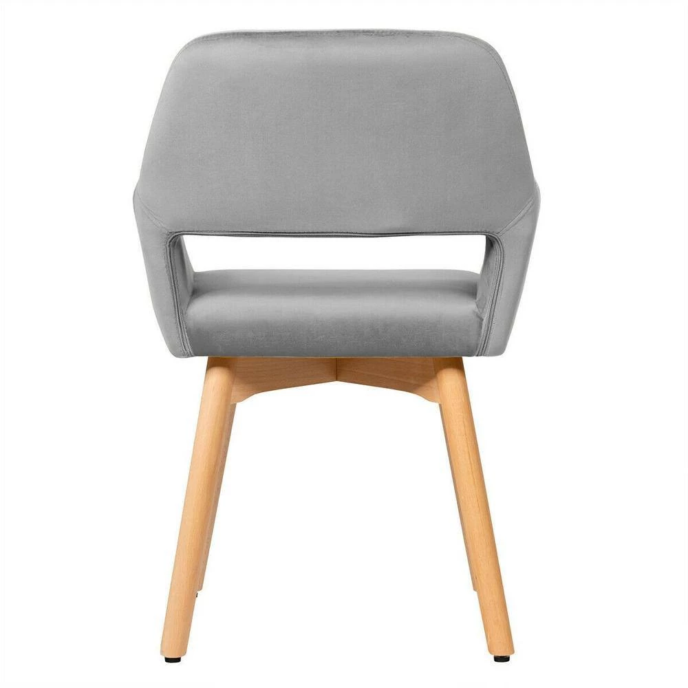 2-Piece Gray Tufted Velvet Upholstered Accent Arm Chairs by Boyel Living 7 2-Piece Gray Tufted Velvet Upholstered Accent Arm Chairs by Boyel Living - Image 5