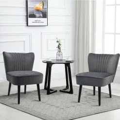 2-Piece Grey Flannel Armless Upholstered Leisure Accent Chairs by Boyel Living 13 2-Piece Grey Flannel Armless Upholstered Leisure Accent Chairs by Boyel Living -MODWAY store gray boyel living accent chairs hysn 66401gr 2 31 1000