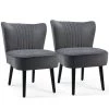 2-Piece Grey Flannel Armless Upholstered Leisure Accent Chairs by Boyel Living -MODWAY store gray boyel living accent chairs hysn 66401gr 2 64 1000