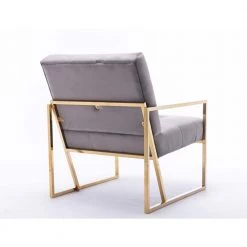Living Room Electroplated Velvet Armchair by Boyel Living -MODWAY store gray boyel living accent chairs hywf 10 01 44 1000