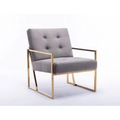 Living Room Electroplated Velvet Armchair by Boyel Living -MODWAY store gray boyel living accent chairs hywf 10 01 c3 1000