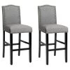 30 in. 2-Piece Gray Upholstered Kitchen Nailhead Bar Stools by Boyel Living 2 30 in. 2-Piece Gray Upholstered Kitchen Nailhead Bar Stools by Boyel Living -MODWAY store gray boyel living bar stools hysn 64222gr 64 1000