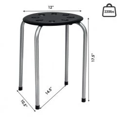 17.5 in. 6-Piece Gray Portable Plastic Stack Stools by Boyel Living 10 17.5 in. 6-Piece Gray Portable Plastic Stack Stools by Boyel Living -MODWAY store gray boyel living bar stools hysn 64245gr 4f 1000