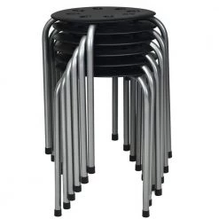 17.5 in. 6-Piece Gray Portable Plastic Stack Stools by Boyel Living