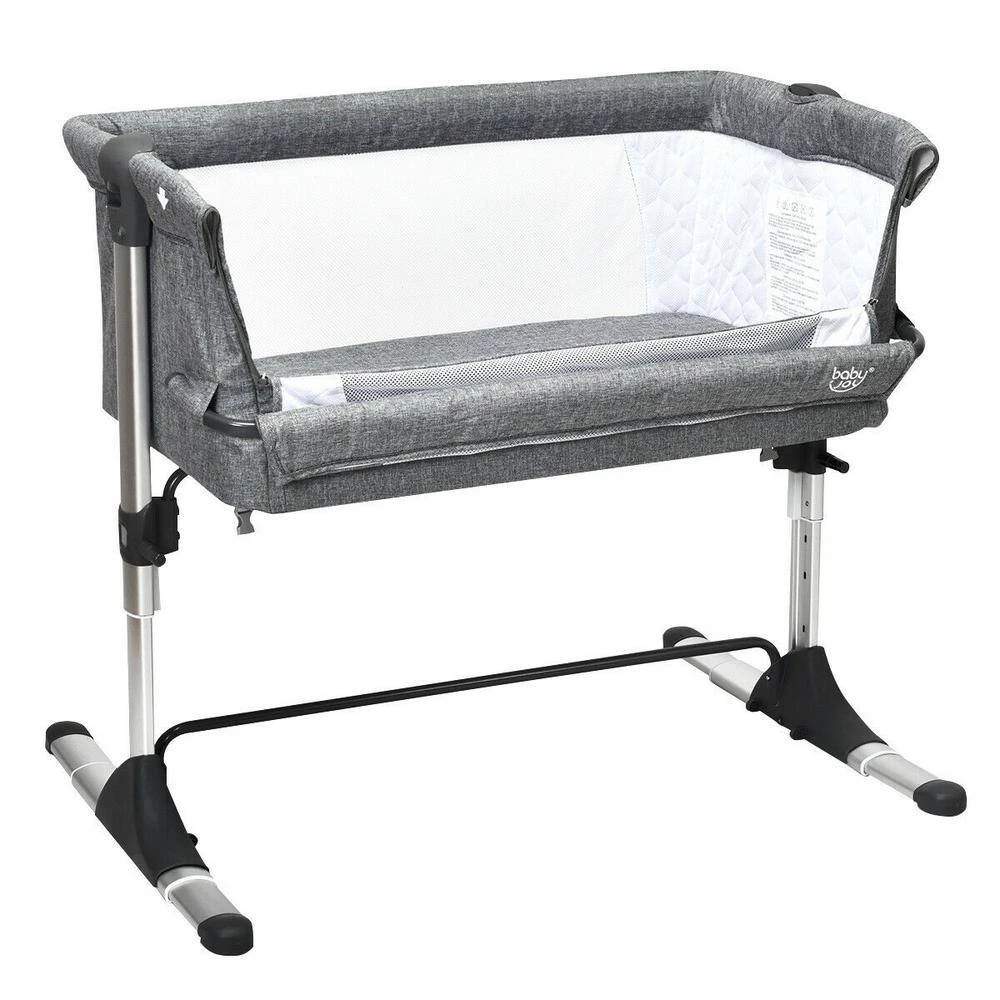Gray Portable Baby Bed Side Sleeper Bassinet Crib with Carrying Bag by Boyel Living 6 Gray Portable Baby Bed Side Sleeper Bassinet Crib with Carrying Bag by Boyel Living - Image 4