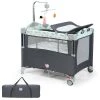 5-in-1 Gray Portable Baby Beside Sleeper Bassinet Crib Playard with Diaper Change by Boyel Living 1 5-in-1 Gray Portable Baby Beside Sleeper Bassinet Crib Playard with Diaper Change by Boyel Living -MODWAY store gray boyel living cribs hysn 5558gr 64 1000