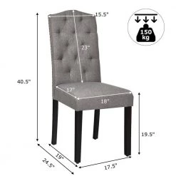 Gray 2-Piece Tufted Upholstered Dining Chairs by Boyel Living -MODWAY store gray boyel living dining chairs hysn 65994gr 2 1f 1000