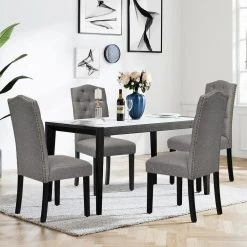Gray 2-Piece Tufted Upholstered Dining Chairs by Boyel Living -MODWAY store gray boyel living dining chairs hysn 65994gr 2 31 1000