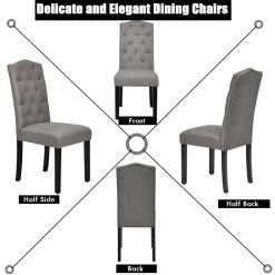 Gray 2-Piece Tufted Upholstered Dining Chairs by Boyel Living -MODWAY store gray boyel living dining chairs hysn 65994gr 2 4f 1000