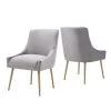Gray Velvet Upholstered Dining Chair with Electroplated Legs (Set of 2) by Boyel Living 1 Gray Velvet Upholstered Dining Chair with Electroplated Legs (Set of 2) by Boyel Living -MODWAY store gray boyel living dining chairs wf hfsn 128gy 64 1000