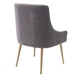 Gray Velvet Upholstered Dining Chair with Electroplated Legs (Set of 2) by Boyel Living -MODWAY store gray boyel living dining chairs wf hfsn 128gy 66 1000