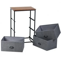 18 in. Gray Side End Table Nightstand with Removable Drawers by Boyel Living 13 18 in. Gray Side End Table Nightstand with Removable Drawers by Boyel Living -MODWAY store gray boyel living end side tables hysn 61419bk 1f 1000