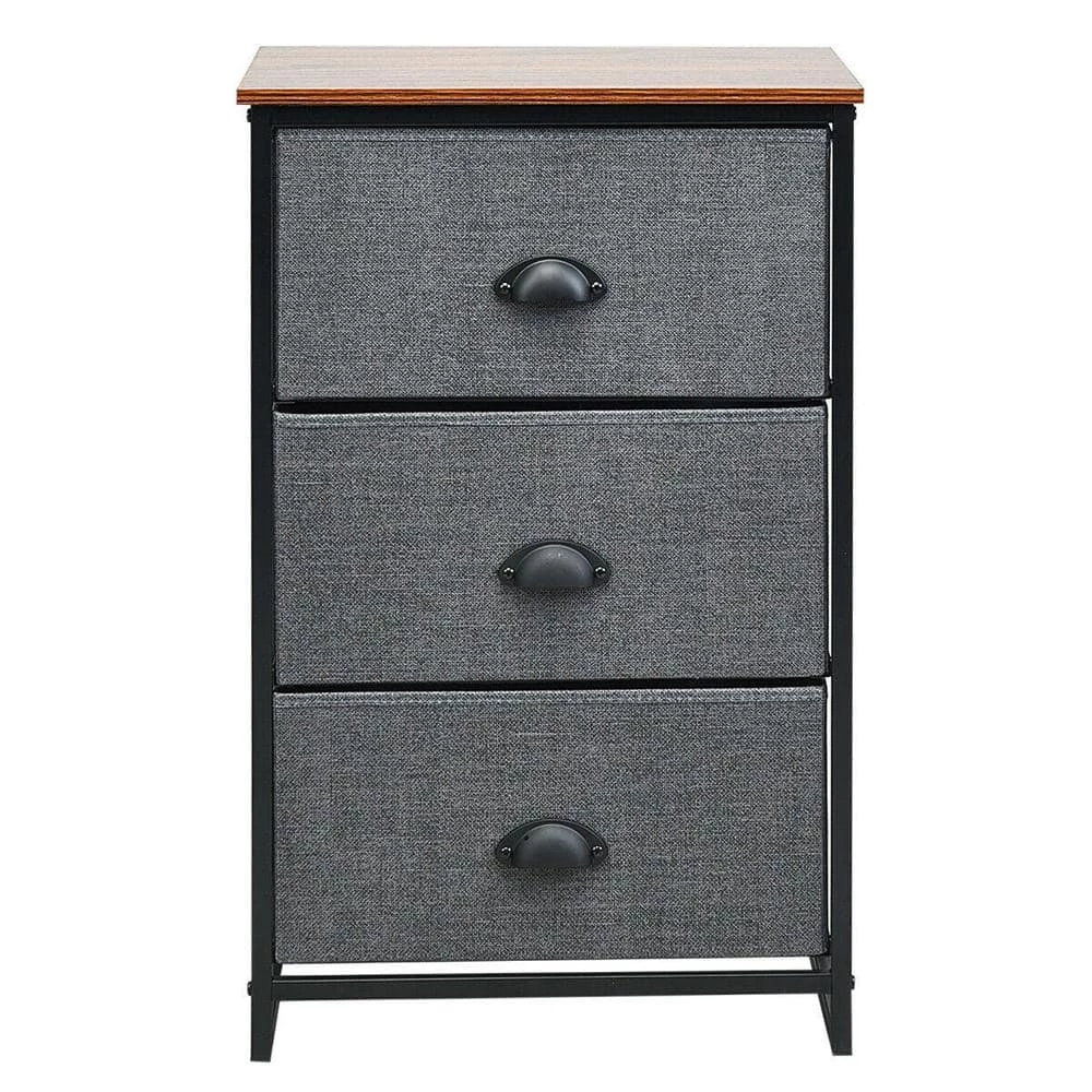 18 in. Gray Side End Table Nightstand with Removable Drawers by Boyel Living 3 18 in. Gray Side End Table Nightstand with Removable Drawers by Boyel Living