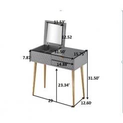 32 in. Gray Dressing Vanity with Mirror by Boyel Living -MODWAY store gray boyel living furniture parts drt 1472a m gy 1f 1000