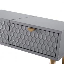 32 in. Gray Dressing Vanity with Mirror by Boyel Living -MODWAY store gray boyel living furniture parts drt 1472a m gy 4f 1000