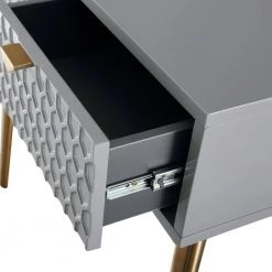 32 in. Gray Dressing Vanity with Mirror by Boyel Living -MODWAY store gray boyel living furniture parts drt 1472a m gy 77 1000