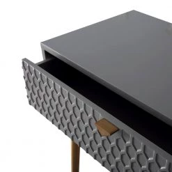 Gray Modern High Gloss Painting Dressing Vanity With Drawer 31.5 in. x 15.7 in. x 31.5 in. by Boyel Living -MODWAY store gray boyel living makeup vanities drt 1472an gy 1f 1000