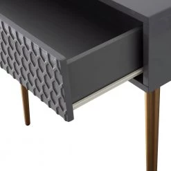 Gray Modern High Gloss Painting Dressing Vanity With Drawer 31.5 in. x 15.7 in. x 31.5 in. by Boyel Living -MODWAY store gray boyel living makeup vanities drt 1472an gy 4f 1000