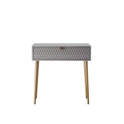 Gray Modern High Gloss Painting Dressing Vanity With Drawer 31.5 in. x 15.7 in. x 31.5 in. by Boyel Living