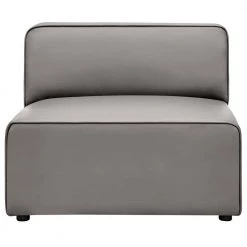 Mingle 34.5 in. Gray Faux Leather 1-Seat Armless Chair Sofa by MODWAY -MODWAY store gray modway accent chairs eei 4623 gry 4f 1000