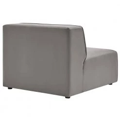 Mingle 34.5 in. Gray Faux Leather 1-Seat Armless Chair Sofa by MODWAY -MODWAY store gray modway accent chairs eei 4623 gry 66 1000