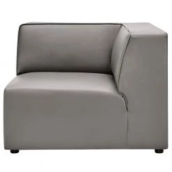 Mingle 37 in. Gray Faux Leather 1-Seat Corner Chair Sofa by MODWAY -MODWAY store gray modway accent chairs eei 4625 gry 4f 1000