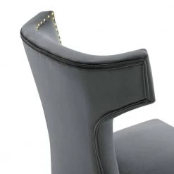 Curve Gray Performance Velvet Highbacked Nailhead Trim Dining Side Chair (Set of 2) by MODWAY -MODWAY store gray modway accent chairs eei 5008 gry 4f 1000
