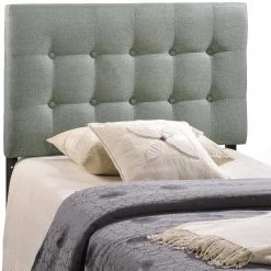 Emily Gray Twin Upholstered Fabric Headboard by MODWAY -MODWAY store gray modway headboards mod 5176 gry 1f 1000