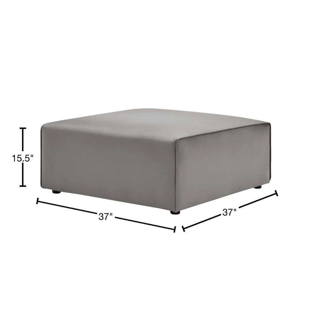 Mingle 37 in. Gray Faux Leather Ottoman by MODWAY 5 Mingle 37 in. Gray Faux Leather Ottoman by MODWAY - Image 3