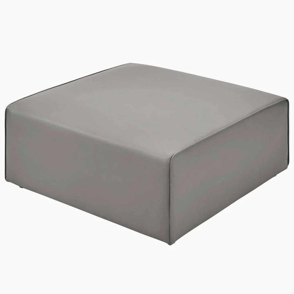 Mingle 37 in. Gray Faux Leather Ottoman by MODWAY 7 Mingle 37 in. Gray Faux Leather Ottoman by MODWAY - Image 5