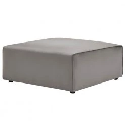 Mingle 37 in. Gray Faux Leather Ottoman by MODWAY
