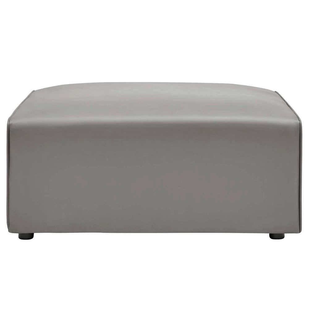 Mingle 37 in. Gray Faux Leather Ottoman by MODWAY 4 Mingle 37 in. Gray Faux Leather Ottoman by MODWAY - Image 2