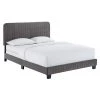 Celine Gray Channel Tufted Performance Velvet Queen Bed by MODWAY -MODWAY store gray modway panel beds mod 6330 gry 64 1000