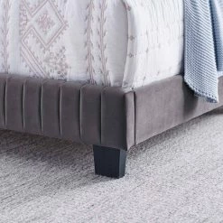 Celine Gray Channel Tufted Performance Velvet Queen Bed by MODWAY -MODWAY store gray modway panel beds mod 6330 gry fa 1000