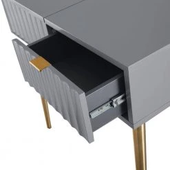 32 in. Gray with Mirror High Gloss Painting Dressing Vanity by Boyel Living -MODWAY store gray with mirror boyel living furniture parts drt 1472w m gy 1f 1000