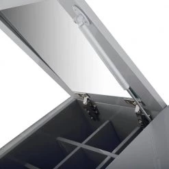 32 in. Gray with Mirror High Gloss Painting Dressing Vanity by Boyel Living -MODWAY store gray with mirror boyel living furniture parts drt 1472w m gy 77 1000