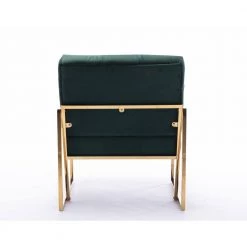 Green Velvet Tufted Dining Arm Chair with Golden Base by Boyel Living -MODWAY store green boyel living accent chairs wf xy10gr 1f 1000