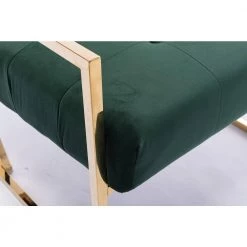 Green Velvet Tufted Dining Arm Chair with Golden Base by Boyel Living -MODWAY store green boyel living accent chairs wf xy10gr 4f 1000