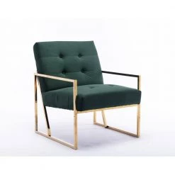 Green Velvet Tufted Dining Arm Chair with Golden Base by Boyel Living -MODWAY store green boyel living accent chairs wf xy10gr c3 1000