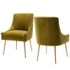 Green Velvet Upholstered Dining Chair with Electroplated Legs (Set of 2) by Boyel Living 2 Green Velvet Upholstered Dining Chair with Electroplated Legs (Set of 2) by Boyel Living -MODWAY store green boyel living dining chairs wf hfsn 128gr 64 1000