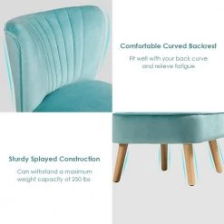 Modern Accent Armless Chair Modern Velvet Fabric Leisure Chair in Green by Boyel Living -MODWAY store green boyel living living room sets hysn 66637gn 44 1000