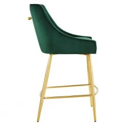 Discern 37.5 in. Green Upholstered Performance Velvet Counter Stools (Set of 2) by MODWAY -MODWAY store green modway bar stools eei 6038 grn 4f 1000