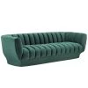 Entertain 88.5 in. Green Channel Tufted Velvet 4-Seater Tuxedo Sofa with Square Arms by MODWAY -MODWAY store green modway sofas couches eei 3351 grn 64 1000
