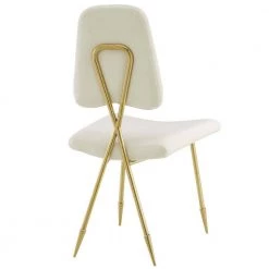 Ponder Upholstered Velvet Dining Side Chair in Ivory by MODWAY -MODWAY store ivory modway accent chairs eei 2811 ivo 4f 1000