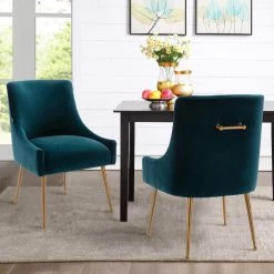 Lake Green Velvet Upholstered Side Chair Box by Boyel Living -MODWAY store lake green boyel living accent chairs wf hfsn 120lgr 31 1000