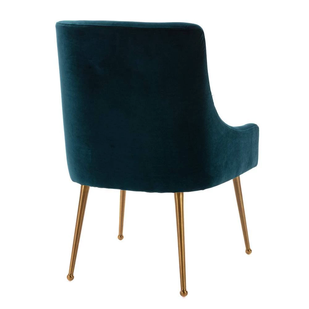 Lake Green Velvet Upholstered Dining Chair with Electroplated Legs (Set of 2) by Boyel Living 7 Lake Green Velvet Upholstered Dining Chair with Electroplated Legs (Set of 2) by Boyel Living - Image 5