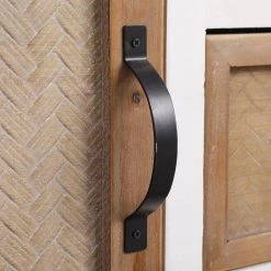 Light Brown and White Accent Cabinet with Window-Panel Doors and 3 Drawers by Boyel Living -MODWAY store light brown and white boyel living accent cabinets wf j a62 1f 1000