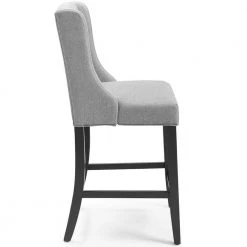 Baronet 26.5 Light Gray Tufted Button Upholstered Fabric Counter Stool by MODWAY 12 Baronet 26.5 Light Gray Tufted Button Upholstered Fabric Counter Stool by MODWAY -MODWAY store light gray black modway bar stools eei 3739 lgr 4f 1000