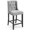 Baronet 26.5 Light Gray Tufted Button Upholstered Fabric Counter Stool by MODWAY -MODWAY store light gray black modway bar stools eei 3739 lgr 64 1000