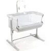 Light Gray Portable Baby Side Crib with Music Box and Toys by Boyel Living -MODWAY store light gray boyel living nursery sets hysn 5568hs 64 1000